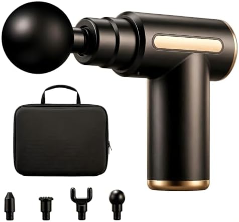 Small Massage Gun Handheld Deep Tissue Massager Gun Ideal Gift for Men & Women (Black) by Unknown