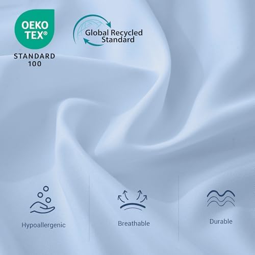 Bulk King Flat Sheets Only, 6 Pack Quick Sort Top Bed Sheet, Color-Coded Label Threads, Wrinkle-Free Shrinkage Durable Microfiber Hotel Motel Airb&bs Essentials for Hosts (105"x102",Light Blue) - Image 2