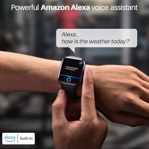 TOZO Smart Watch Alexa Built-in Fitness Tracker with Sleep Monitor, 5ATM Waterproof HD Touchscreen for Men Women Compatible with iPhone&Android Black - Image 2