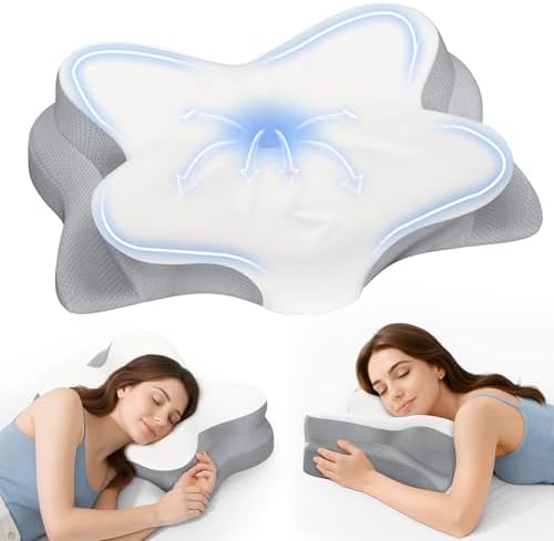 Ultra Comfort Ergonomic Cervical Pillow, Supportive Memory Foam Neck Pillow, Adjustable Height, Breathable Cover, for All Sleepers, No Odor by CosBed