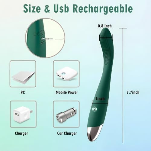 AEVEONE Mini Cordless Handheld Massager with 10 Vibration Modes, Waterproof Personal Body Massager for Face & Full Body Muscle Relaxation, Portable Massage Tool (Green) - Image 2
