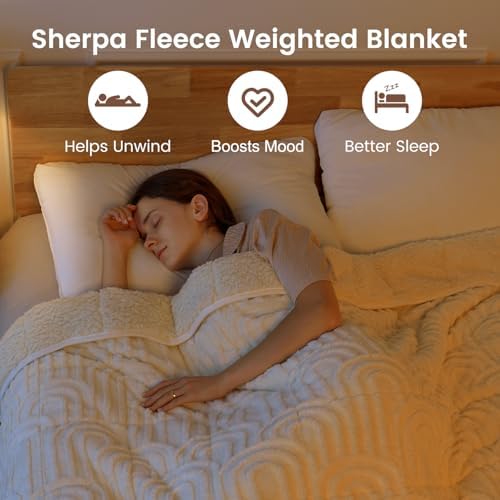 Sherpa Fleece Weighted Blanket for Adults, Dual Sided Soft, 48"x72" 15lbs - Image 2