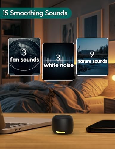 Babelio White Noise Sound Machine, Night Light, Mini and Portable, 15 Non-looping Sounds, Timer, Memory Function, for Adults Baby, Travel - Image 3