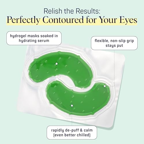 SpaLife In a Pickle Hydrogel Under Eye Patches for Dark Circles | Pickle Gifts for Women | Hydrating Undereye Masks for Bags and Puffiness | Pack of 8 Pairs (8 Undereye Treatments) - Image 6