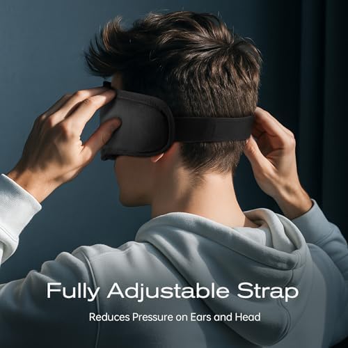 Sleep Mask with Bluetooth Headphones, Sleeping Headphones for Side Sleepers, Wireless Music Eye Mask with Ultra-Thin Stereo Speakers for Men, Women, Tech Gifts, Black - Image 4