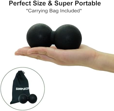 Hard Peanut Massage Ball, Double Lacrosse Massage Ball. Deep Tissue Massage Roller Mobility Ball for Physical Therapy Myofascial Release Muscle Relaxer Acupoint Massage (Black) - Image 3