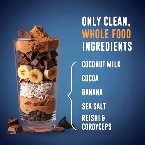 FlavCity Chocolate All in One Protein Shake Powder - On the Go Meal Alternative + Collagen Peptides, Reishi & Cordyceps - Focus, Skin, Hair & Joint Support - 100% Grass Fed Whey, 20 Servings - Image 3