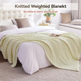 Knitted Weighted Blanket for Adult, No Beads Heavy Blanket 36"x48" 3lbs - Image 6