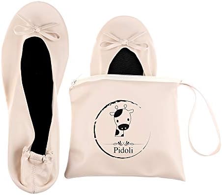 Ballet Flats Shoes -Women's Foldable Portable Travel Roll Up Shoes with Pouch by pidoli