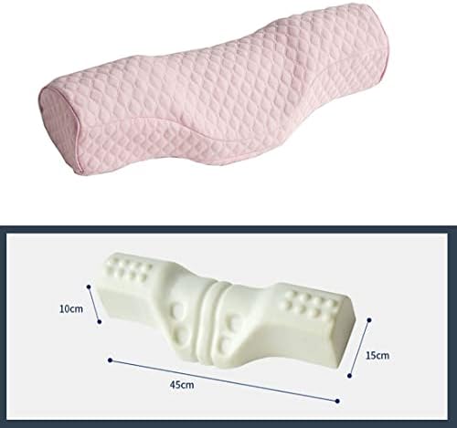 Cervical Neck Pillow for Pain Relief Sleeping, Neck roll Pillow Memory Foam for Stiff Neck Pain Relief ，Travel Bolster Pillow for Bed for Side Sleepers Back Sleeper. (Pink) - Image 4