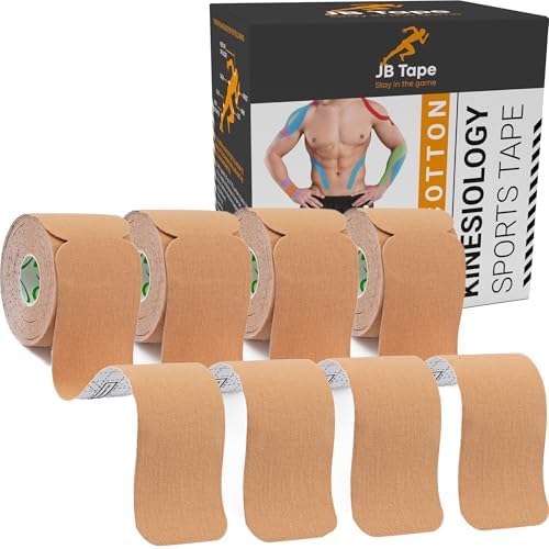 JB Tape Kinesiology Tape, Beige, 80 Precut 10-Inch Strips, 4 Rolls by JuneBugzEnterprises