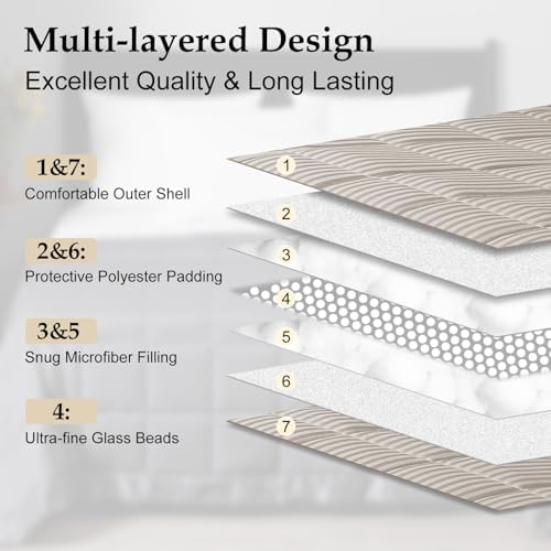 downluxe Weighted Blanket Queen Size, 15 lb Weighted Blanket with Glass Beads for All Season, Machine Washable Heavy Blanket (Sand, 90 X 90 Inch) - Image 4