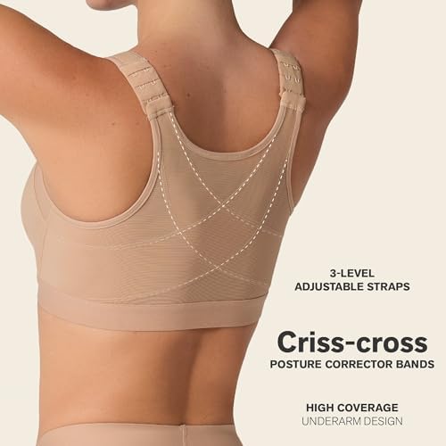 Leonisa Multi-Functional – Posture Corrector Bra Wireless Front Closure Bra for Women Full Coverage - Image 2