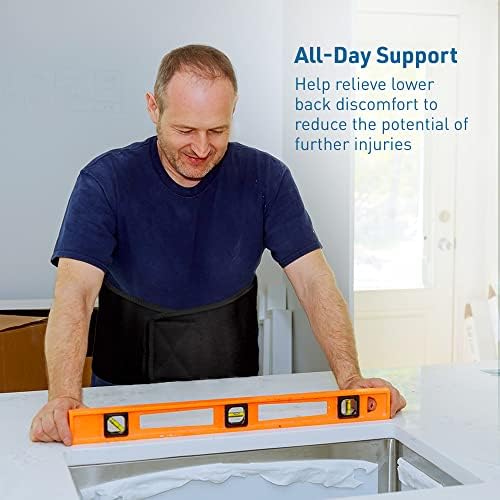 BodyMed Sure-Fit™ Two-Pull Lumbosacral Support, Black, Regular – Lower Back Stabilizer – Secure Lumbar Wrap to Support & Stabilize Core Muscles – All-Day Support at Home, In the Office, & Gym - Image 4