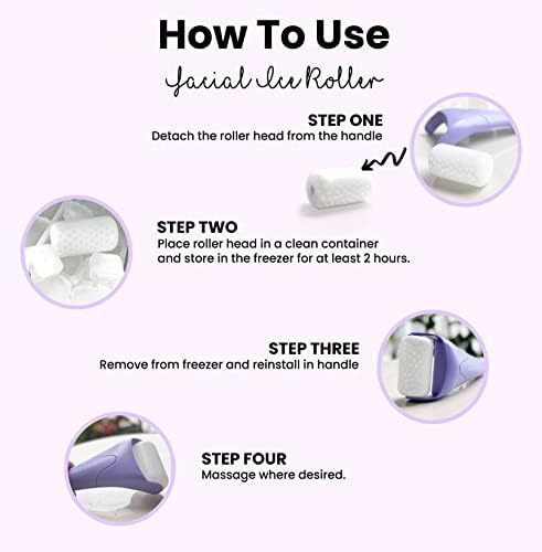ROSELYNBOUTIQUE Ice Roller for Face & Gua Sha Facial Tools for Wrinkles Fine Lines Puffiness - Facial Massager Skin Care Tools Self Care Gifts for Men Women (Purple) - Image 6