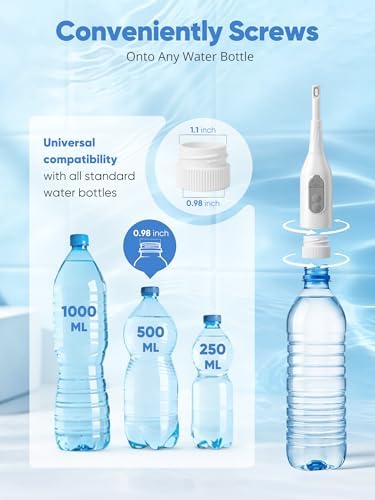 Portable Bidet for Travel – Electric Peri Bottle with Dual Spray Modes, 360° Nozzle, Water Bottle Adapter, USB Rechargeable, Waterproof, Travel Bidet for Postpartum & Personal Hygiene (White) - Image 2