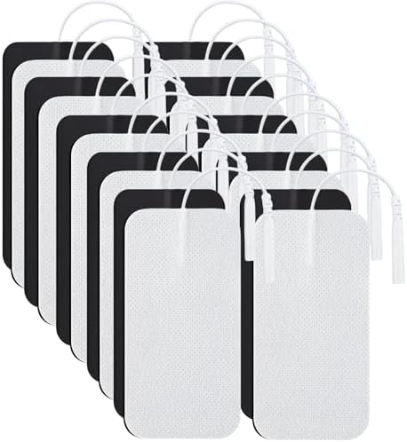 TENS Unit Pads 2"X4" 20Pcs, Large TENS Unit Replacement Pads, Stronger Self-Adhesive Electrode Patches Pads, Latex-Free Thicken Reusable Electrode Compatible with TENS 7000, AUVON, Nicwell Tens Unit by VOVOU