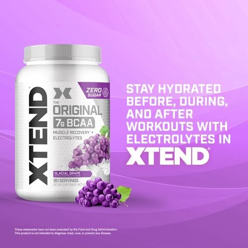 Xtend Original BCAA Powder with Zero Sugar, Glacial Grape, 90 Servings - Image 6