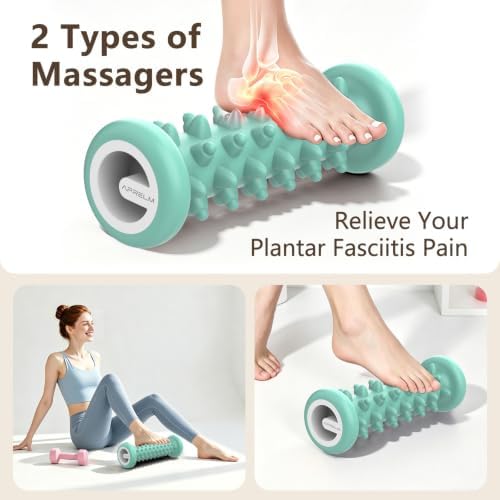 APRELM Foot Massager for Plantar Fasciitis Relief, Professional 2-Pack (Beginner & Enhanced) Foot Roller (Green) - Image 3