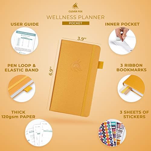 Clever Fox Wellness Planner & Food Journal Small Amber Yellow - Image 2