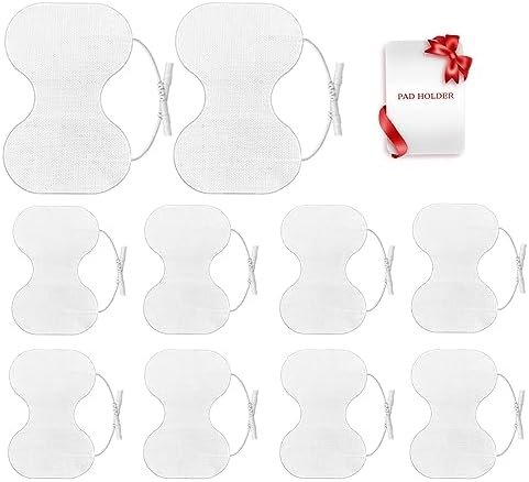 TENS Unit Replacement Pads - Pack of 10 Extra Large Butterfly Shaped Electrode Squares… by Melede