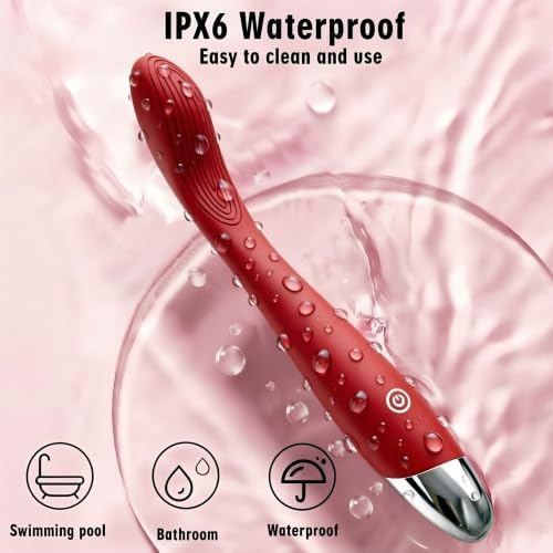 AEVEONE Mini Cordless Handheld Massager with 10 Vibration Modes, Waterproof Personal Body Massager for Face & Full Body Muscle Relaxation, Portable Massage Tool (Red) - Image 4