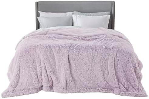 Bedsure Faux Fur Fluffy Sherpa Fleece King Bed Blanket Lavender 108"x90" by Unknown