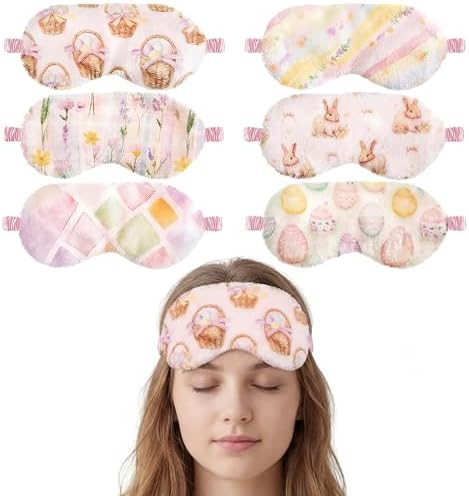 Cuffbow 6 Pack Fuzzy Sleep Masks Plush Eye Mask,Easter,Light by Cuffbow