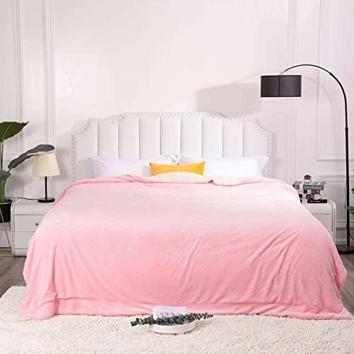 NANPIPER King Size Sherpa Blanket, Soft Fleece Throw for Bed, Reversible Thick Fuzzy Blanket for Winter (Pink, 90x108 inches) - Image 3