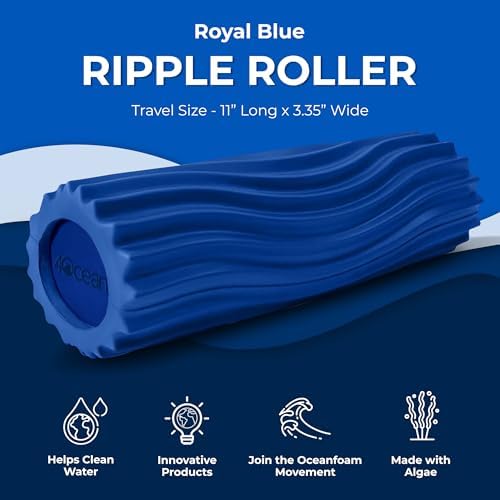Oceanfoam x 4ocean Roller (Royal Blue) – Limited Edition Muscle Roller for Back Pain & Yoga - High Density Foam for Physical Therapy - Textured for Deep Tissue Massage - Image 3