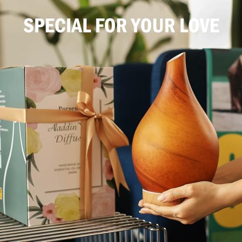 Porseme Essential Oil Diffuser 280ml Handmade Glass Diffuser 7H Runtime - Image 6