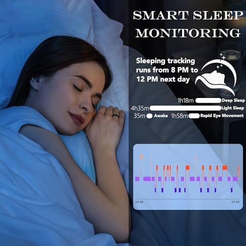Smart Health Ring Fitness Tracker for Men Women, Sleep, Stress & Activity Monitoring, IP68 Waterproof, Long Lasting Battery, No Subscription Fees, Compatible with iOS & Android, Rose Gold 8 - Image 4
