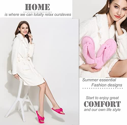 Onmygogo Indoor Slippers for Women Open Toe with Memory Foam, Soft Faux Fur Nonslip House Slippers - Image 5