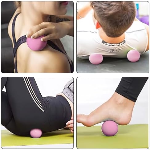 WOVTE Massage Lacrosse Ball for Sore Muscles, Shoulders, Neck, Back, Foot, Body, Deep Tissue, Trigger Point, Muscle Knots, Yoga and Myofascial Release (Pink) - Image 4