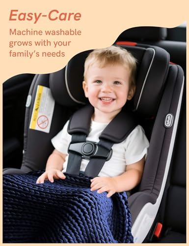 YnM Cooling Weighted Blanket, 100% Cotton Handmade Chunky Knitted Blanket, Weighted Lap, Breathable Heavy Blankets, Machine Washable Throw for Sleep or Home Decor (Navy Blue, 40x50 Inch, 7lbs) - Image 5