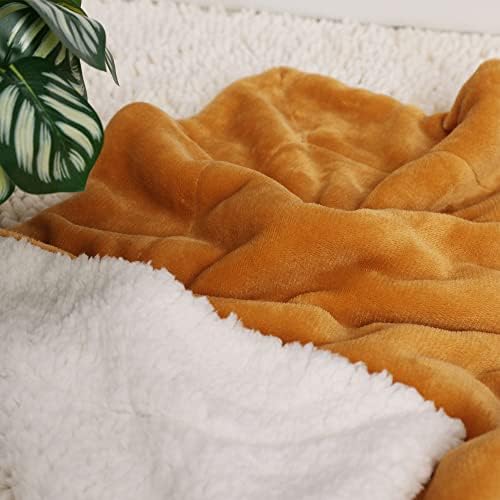NANPIPER Baby Sherpa Blanket,Warm Toddler Throw Blanket,Soft Newborn Fleece Blanket for Winter(Ginger Yellow,30x40 inches) - Image 6
