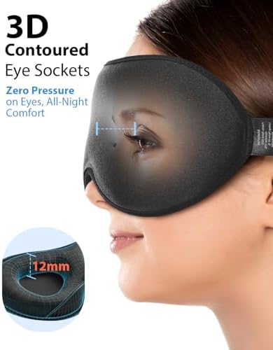 MABAO Weighted Sleep Mask, 100% Blackout Blindfold for Sleeping, Black - Image 5