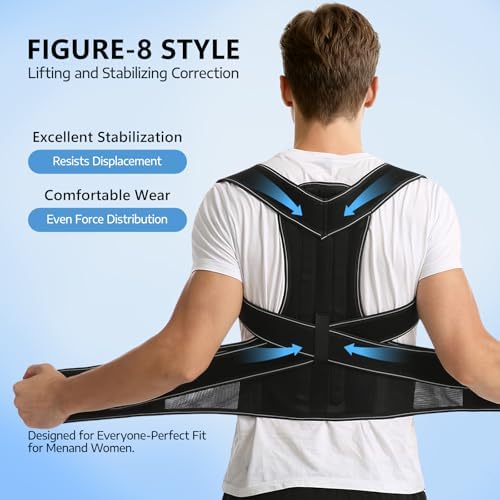 Posture Corrector, Back Posture Corrector for Men and Women, Adjustable Shoulder Back Support, Shoulder Straightener for Scoliosis, Hunchback, Thoracic, Back Pain Relief (S, Black) - Image 4
