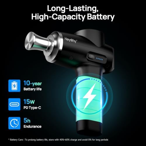 HEYCHY Massage Gun Deep Tissue, Muscle Massager Titanium, Heat and Cold - Image 6