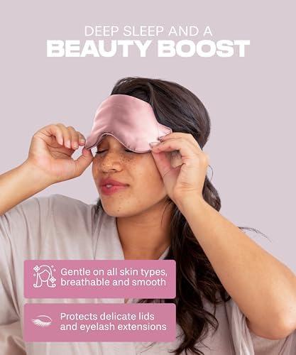 SUNDAYSILKS™ Exclusive Mulberry Silk Sleep Mask | Soft Eye Covers, Blackout Sleeping Mask for Women & Men | Silk Eye Mask for Sleep, Travel, and Relaxation | Antifaz para Dormir [Pink Quartz] - Image 5