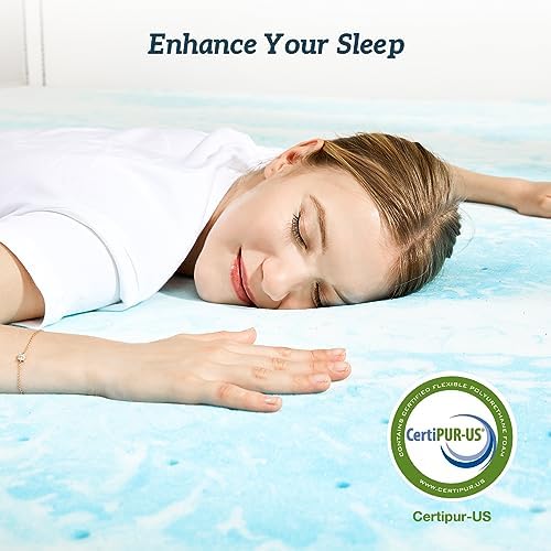 Mattress Topper Full - 3 Inch Memory Foam Cooling Gel Infused Bed Topper for Back Pain, CertiPUR-US Certified - Image 2