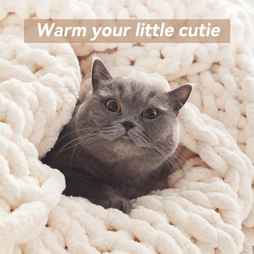 Negwoo Chunky Knit Throw Blanket, Knitted Throw Chenille Yarn, 50"*60" - Image 6