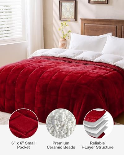 Ultra Soft Sherpa Weighted Blanket for Adults, 60"x80" 15lbs Heavy Blankets - Image 6