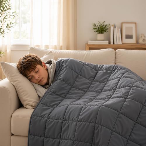 Machine Washable Weighted Blanket for Adults - Heavy Blankets for All-Season Sleeping, Cooling Soft & Breathable with Premium Glass Beads (60” x 80”｜20lbs) - Image 3