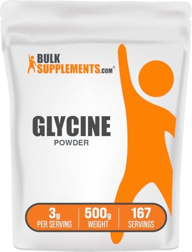 BulkSupplements.com Glycine Powder - Glycine Supplements, Amino Acid Supplement - Unflavored & Gluten Free, 3g per Serving, 500g (1.1 lbs) (Pack of 1) by BULKSUPPLEMENTSCOM
