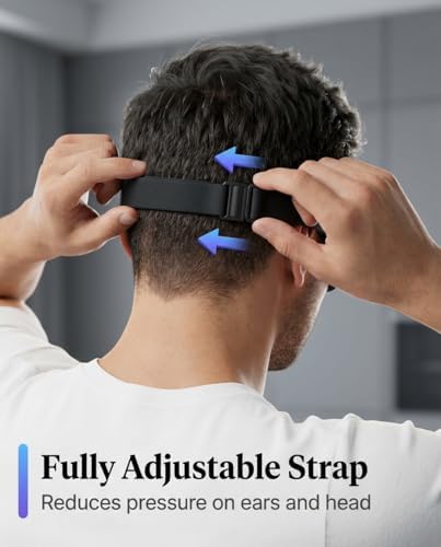 Eye Masks for Sleep Light Blocking: Lightweight 3D Contoured Sleep Mask for Men - Zero Pressure Blindfold Airplane Travel Essentials - Perfect for Night Shift Meditation College Dorm (Black) - Image 5