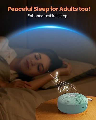 Dreamegg Sound Therapy Machine - Portable Sound Machine for Baby Adult, Features Powerful Battery, 21 Soothing Sound, Noise Canceling for Office & Sleeping, Sound Therapy for Home, Travel, Gift, Green - Image 7