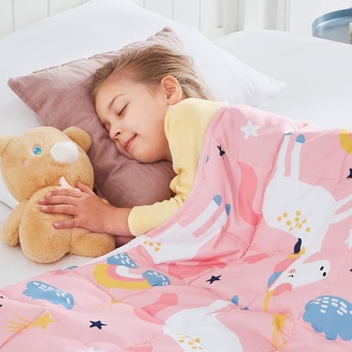 Pink Unicorn Weighted Blanket 2lbs Small Heavy Throw Blanket Gifts 36"x48" by HOSUKKO
