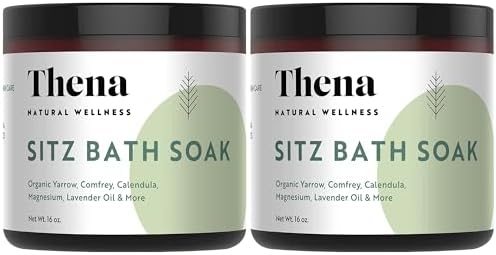 Thena Organic Sitz Bath Soak 2 Pack | Postpartum Essentials 100% Natural & Gentle with Pure Epsom and Dead Sea Salts Witch Hazel Lavender Essential Oil by ThenaNaturalWellness