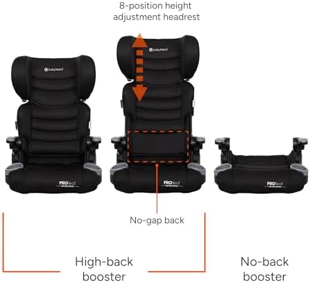 Baby Trend Protect 2-in-1 Folding Belt-Positioning Booster Seat, Midnight Black - Image 3